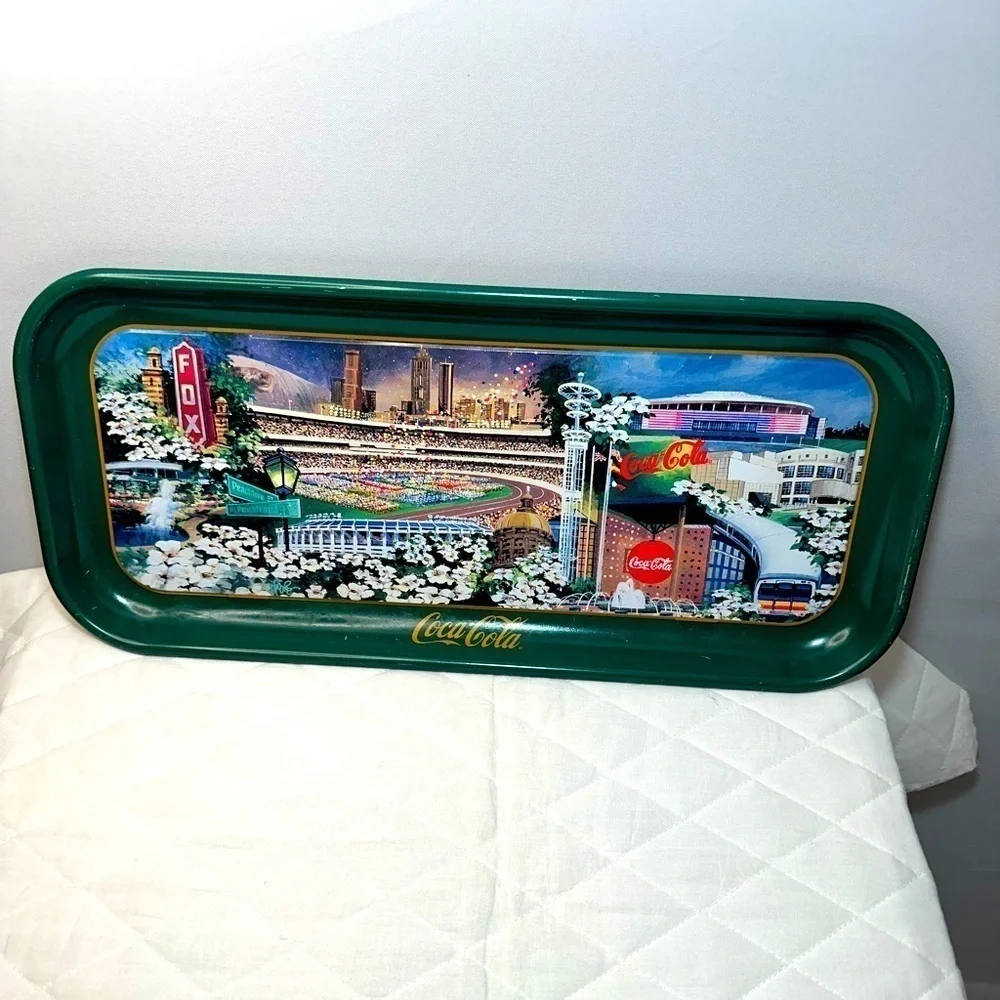 Vintage 1996 Coca Cola Atlanta Our Town Tray Atlanta Georgia USA